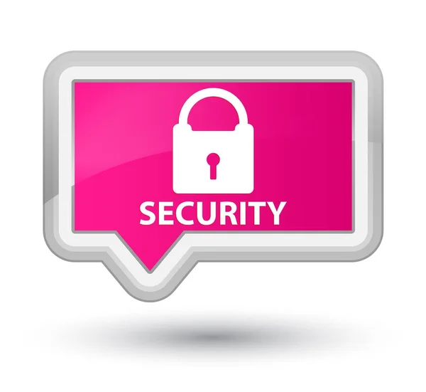 Sicurezza (icona del lucchetto) primo pulsante banner rosa — Foto Stock