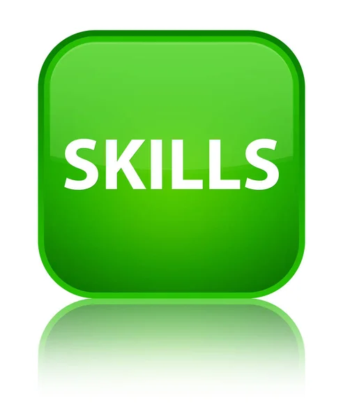 Skills special green square button — Stock Photo, Image