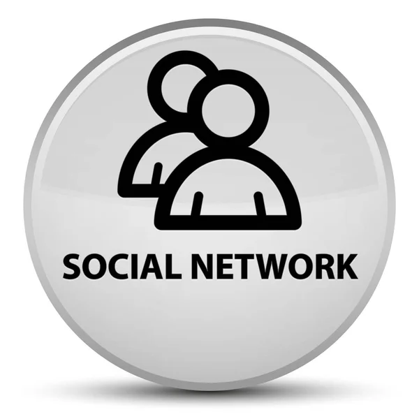 Соціальна мережа (піктограма групи) спеціальна біла кругла кнопка — стокове фото