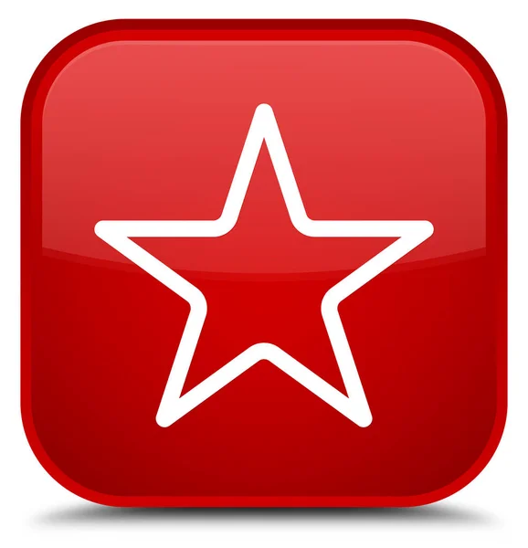 Ícone estrela botão quadrado vermelho especial — Fotografia de Stock