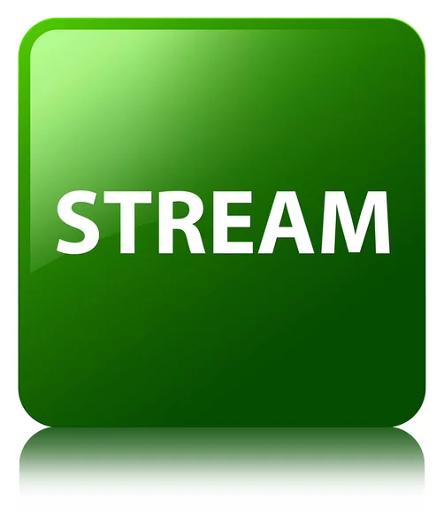 Stream botão quadrado verde — Fotografia de Stock