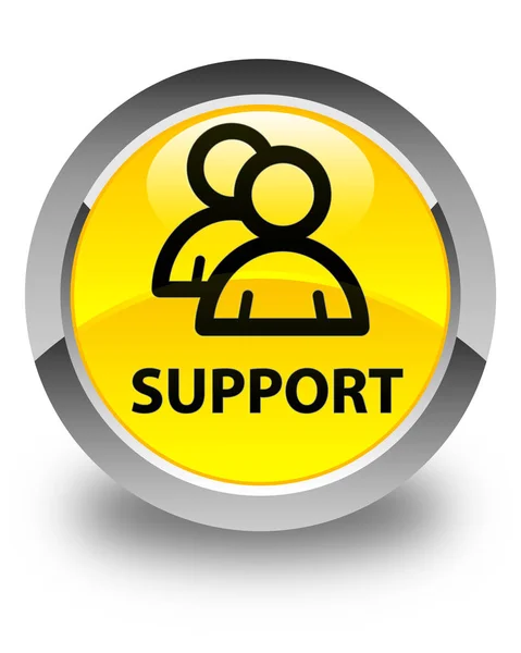 Блестящая желтая кнопка поддержки (иконка группы) — стоковое фото