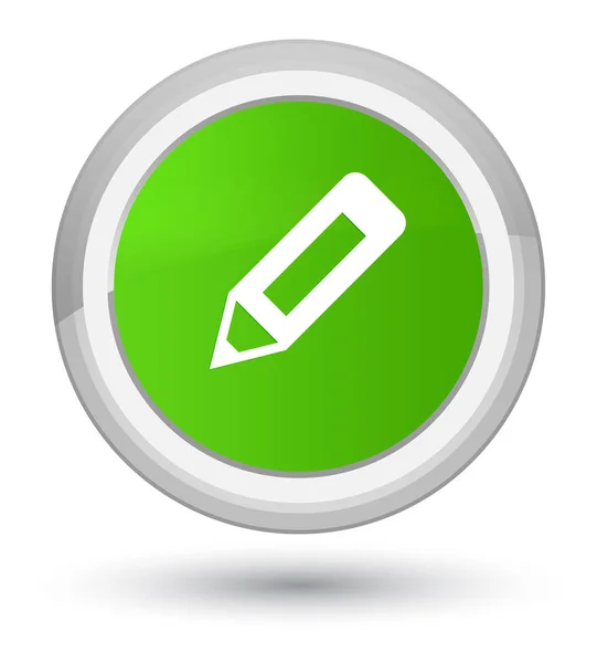 Tužka ikonu prvotřídní měkké zelené kulaté tlačítko — Stock fotografie