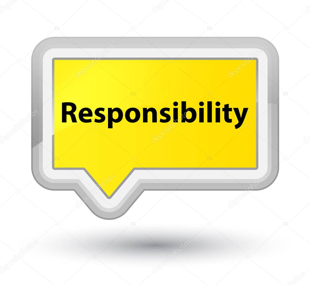 Responsibility prime yellow banner button