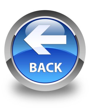 Geri parlak mavi yuvarlak düğme