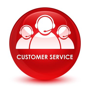 Müşteri hizmeti (takım simgesi) cam gibi kırmızı yuvarlak düğmesi