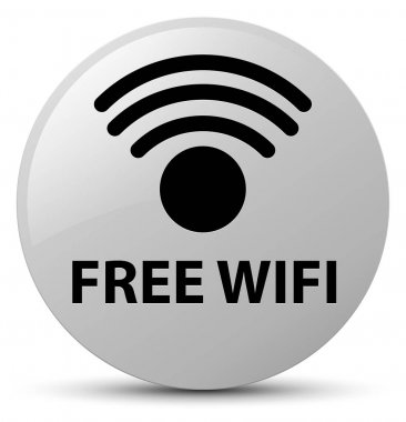 Ücretsiz Wi-Fi beyaz yuvarlak düğmesi