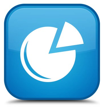 Grafik simgesini özel camgöbeği mavi kare düğme
