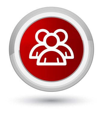 Grup simge ilk kırmızı yuvarlak düğmeye