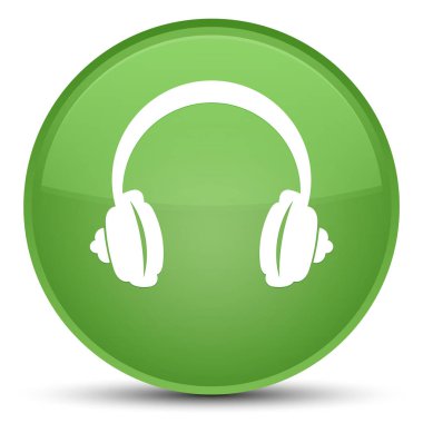 Kulaklık kutsal kişilerin resmi özel yumuşak yeşil yuvarlak düğme