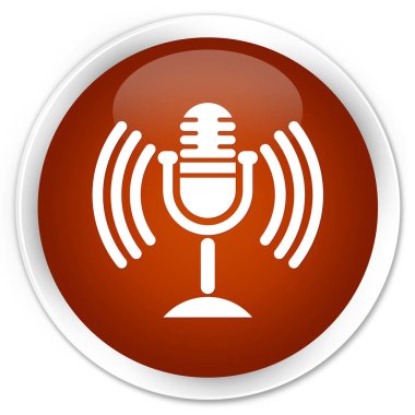 Mikrofon simgesi sigorta primi kahverengi yuvarlak düğmesi