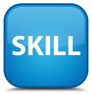 Beceri özel camgöbeği mavi kare düğme