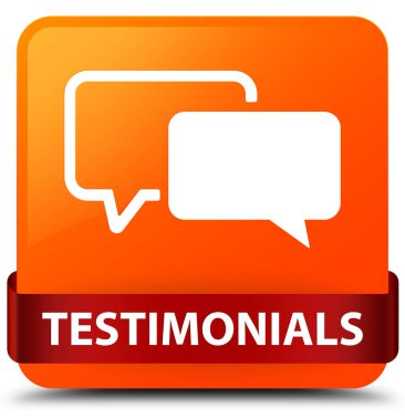 Referansları turuncu kare düğme kırmızı kurdele orta