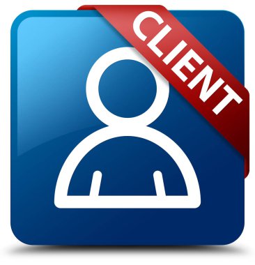 İstemci (üye simgesi) mavi kare düğme kırmızı kurdele köşesinde