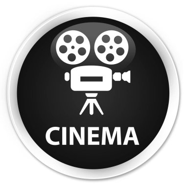 Sinema (video kamera simgesi) sigorta primi siyah yuvarlak düğmesi