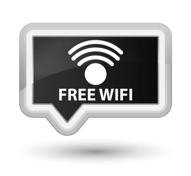 Ücretsiz Wi-Fi baş siyah bayrak düğmesini
