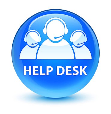 Resepsiyon (müşteri bakım ekibi simgesi) camsı camgöbeği Filler'daki mavi yardım