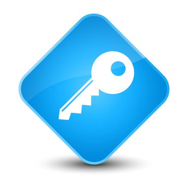 Anahtar simgesi zarif camgöbeği mavi elmas düğmesi