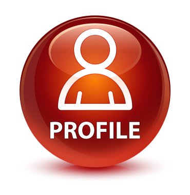 Profil (üye simgesi) cam gibi kahverengi yuvarlak düğmesi