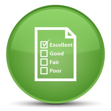 Soru formu kutsal kişilerin resmi özel yumuşak yeşil yuvarlak düğme