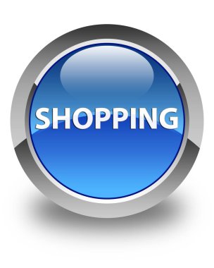 Parlak mavi yuvarlak düğme alışveriş