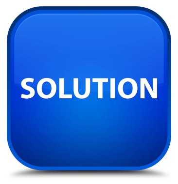 Çözüm özel mavi kare düğme