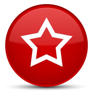 Yıldız simgesi özel kırmızı yuvarlak düğmesi