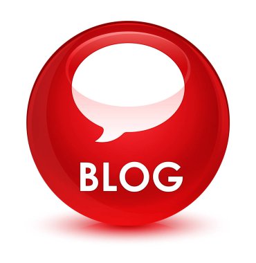Blog (görüşme simgesi) cam gibi kırmızı yuvarlak düğmesi