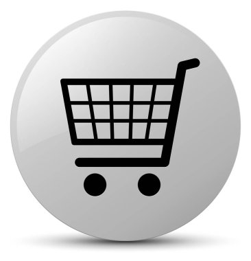 E-ticaret simgesi Beyaz yuvarlak düğmesi