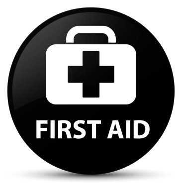 İlk yardım siyah yuvarlak düğmesi