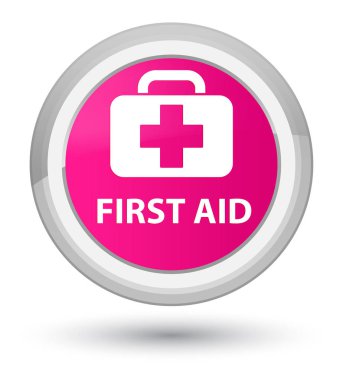 İlk yardım ana pembe yuvarlak düğmesi