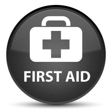 İlk yardım özel siyah yuvarlak düğmesi