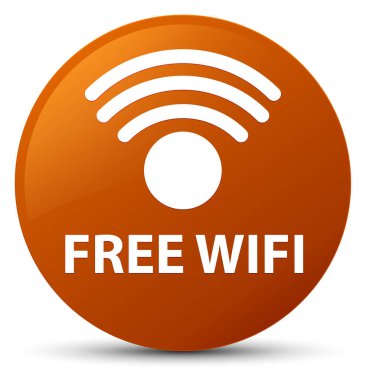 Ücretsiz Wi-Fi kahverengi yuvarlak düğmesi