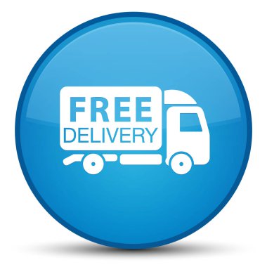 Ücretsiz teslimat kamyonu simgesini özel mavi mavi yuvarlak düğmesi