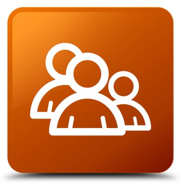 Grup simgesi kahverengi kare düğme