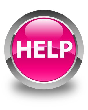 Parlak pembe yuvarlak düğme yardım