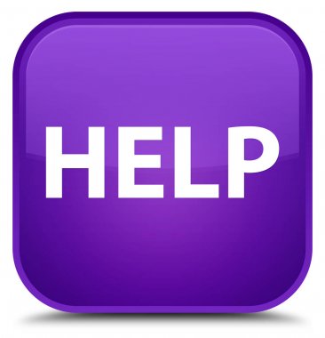 Yardım özel mor kare düğme