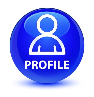 Profil (üye simgesi) cam gibi mavi yuvarlak düğmesi