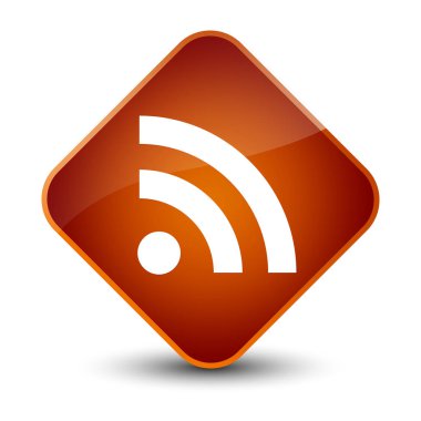 RSS simgesi zarif kahverengi elmas düğmesini