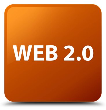 Web 2.0 kahverengi kare düğme