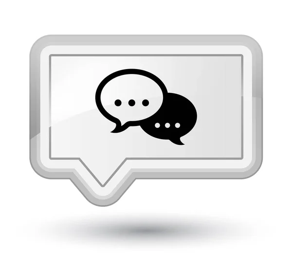 Talk bubble icon prime white banner button — Stock Photo, Image