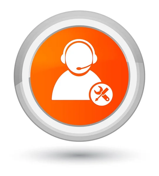 Оранжевая кнопка поддержки технологии — стоковое фото