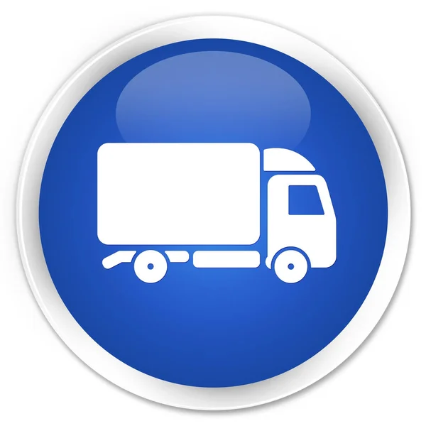Іконка вантажівки преміум-синя кругла кнопка — стокове фото