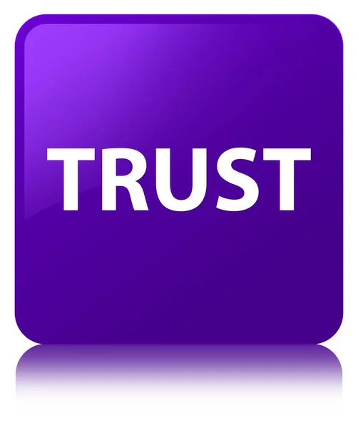 Důvěřovat fialové čtvercové tlačítko — Stock fotografie