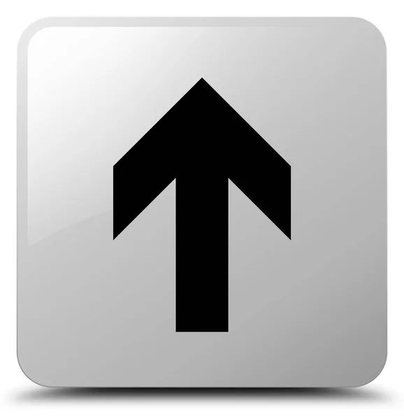 Upload arrow icon white square button — Stock Photo, Image