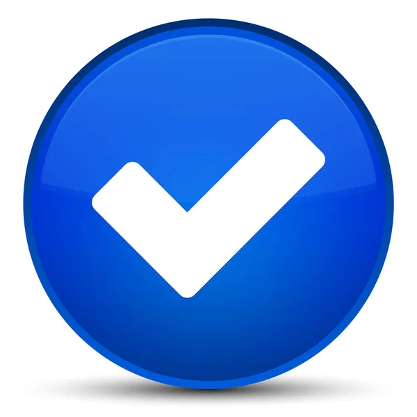 Symbol validieren spezielle blaue runde Taste — Stockfoto