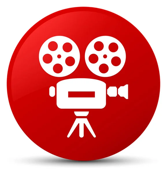 Video camera icon red round button — Stock Photo, Image