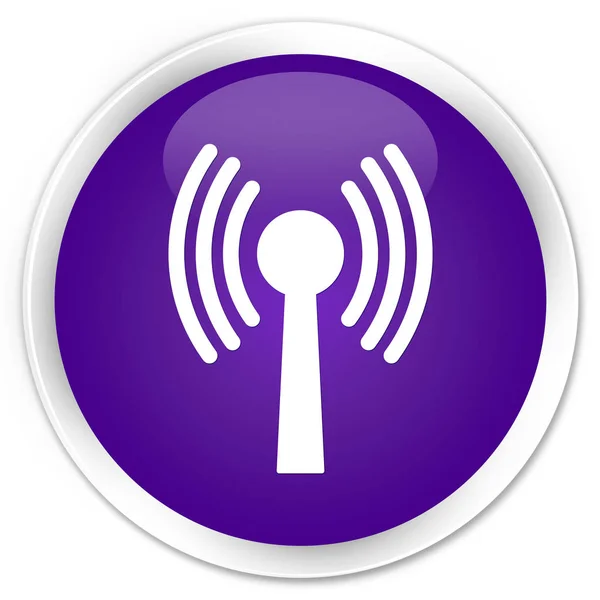 Wlan network icon premium lila runde Taste — Stockfoto