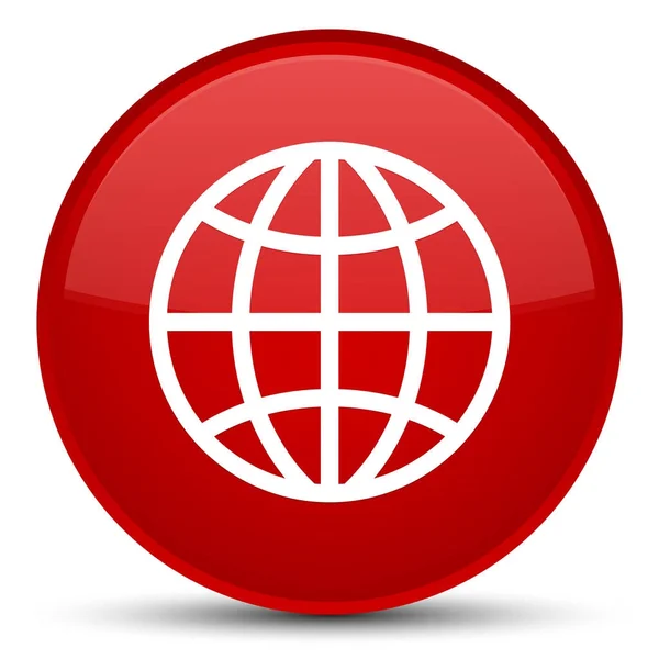 Świat ikony specjalne czerwony okrągły przycisk — Zdjęcie stockowe