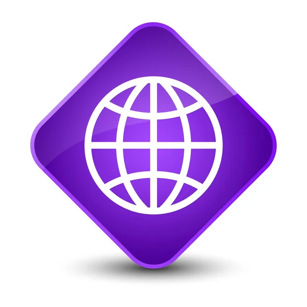 Icône du monde élégant bouton diamant violet — Photo